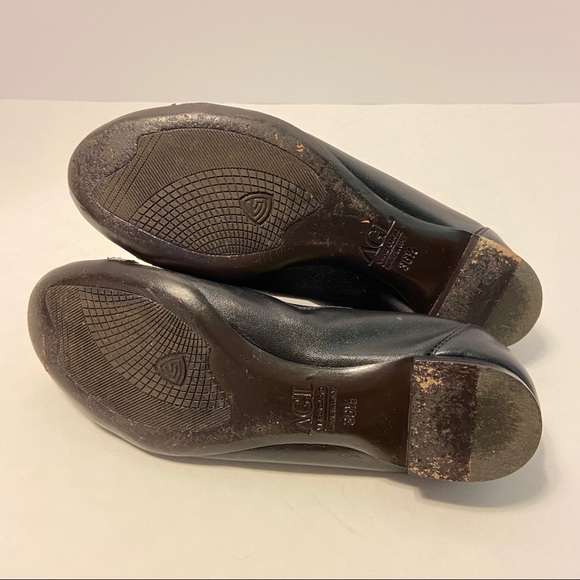 AGL Cap Toe Black Leather Slip On Ballet Flat - Picture 13 of 14